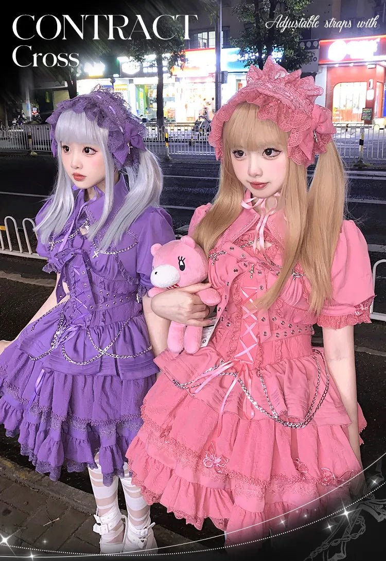 Women's Harajuku Gothic Chain JSK Dress