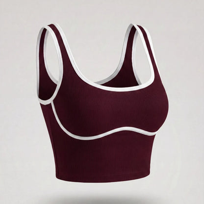 Apex Ritual – Color Blocking Sports Vest Women – No-Wire Push Up Fitness Bra