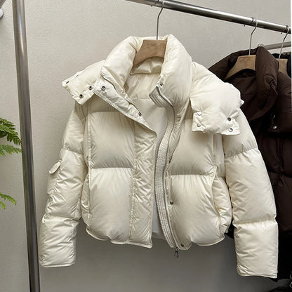 2024 Oversize Cotton Jaet Women's Loose Bread Sle ort Coat Small Design Sense Friend Matching Thiened Polyester Filling