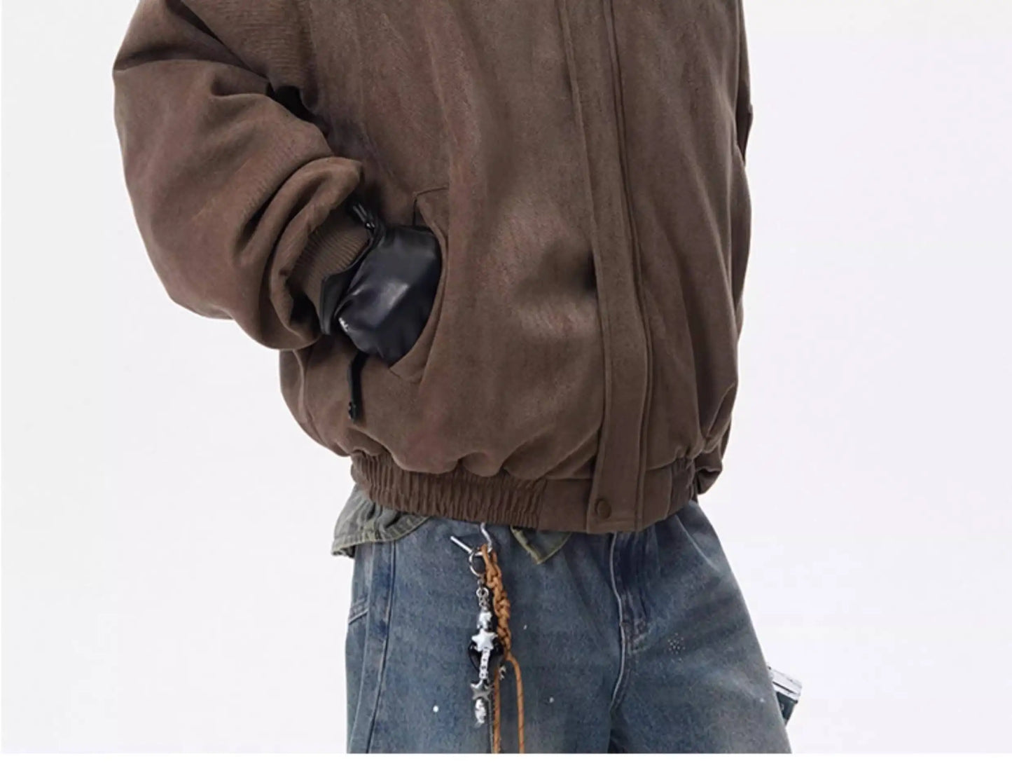 PFNW Fashion Versatile Warm Coat Autumn Winter New Men's Fur Collar High Quality Thick Cotton Jacket 28L1062