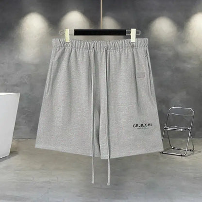 Korean Large Size Casual Sports Shorts Single Piece/suit Men Trend All-match Fashion Straight Leg Loose Half Pants Streetwear