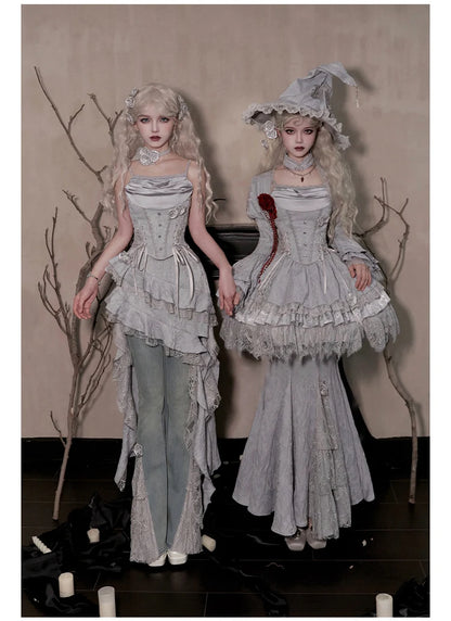 Women's Gothic Camisole Fishtail Skirt Set