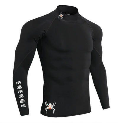 Apex Ritual – メンズ長袖コンプレッションランニングTシャツ – 速乾性ボディビルディングフィットネストップ
