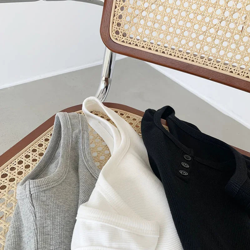 Women's Knitted Round-Neck Casual Tank Top