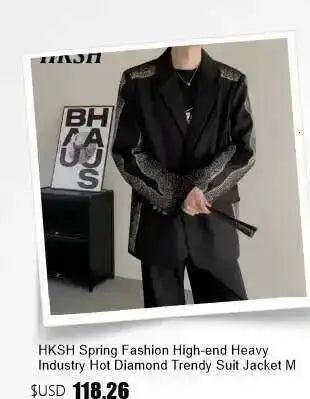 HKSH Summer Spring New Men's Tide Dark Sexy Double Layered V-neck Solid Sleeveless Tees Fashion Knit Tank Tops Chic Vest HK1399