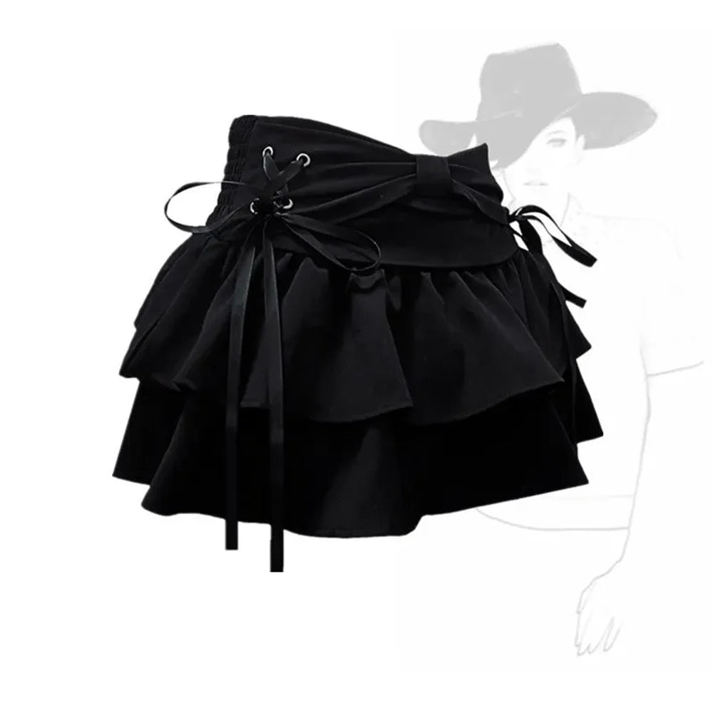 Women's Y2K Gothic Denim Mini Skirt