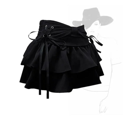Women's Y2K Gothic Denim Mini Skirt