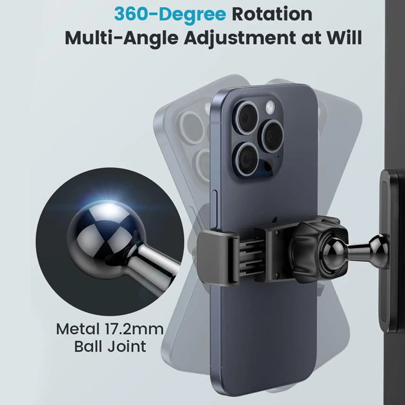 Tenmtoo Gym Magnetic Phone Holder 360 Adjustable Stand for MagSafe Compatible with All 4.7-6.5 Inch Smartphones iPhone 15 14 13