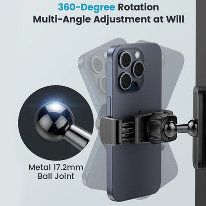 Tenmtoo Gym Magnetic Phone Holder 360 Adjustable Stand for MagSafe Compatible with All 4.7-6.5 Inch Smartphones iPhone 15 14 13