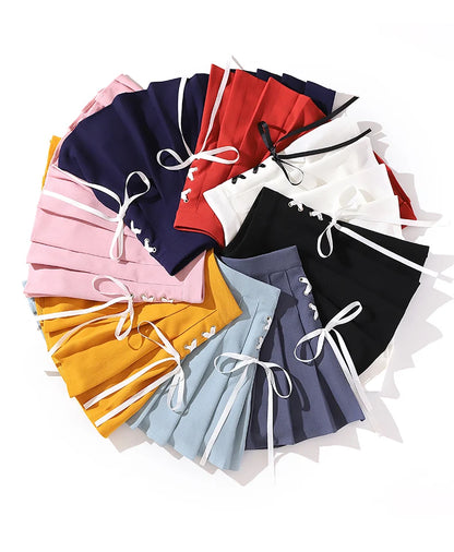 Women's Black Gothic Pleated Mini Skirt