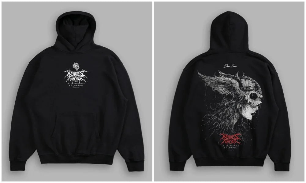 Men's Fleece-Lined Oversized Graphic Sweatshirt