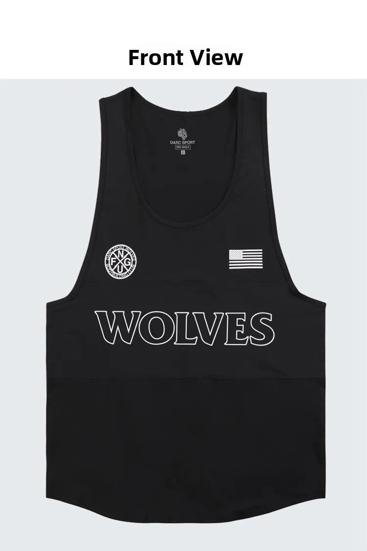 Men's Wolf Graphic Breathable Bodybuilding Tank Top