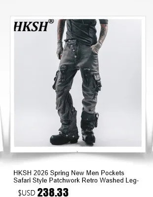 HKSH Summer Spring New Men's Tide Dark Sexy Double Layered V-neck Solid Sleeveless Tees Fashion Knit Tank Tops Chic Vest HK1399