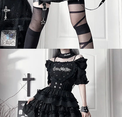 Women's Gothic Puff-Sleeve Sweetheart Dress
