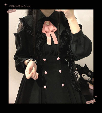 Women's Jirai Kei Lolita Long-Sleeve Blouse