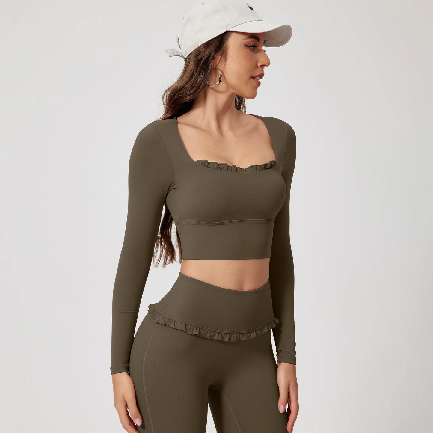 Women's Workout Wide-Leg Slim Fit Two-Piece Set