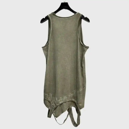 HKSH Spring Summer New Men Dark Punk Waste Land Style Trend Spliced Niche Design Sleeveless T-shirt Dark Cotton Tank Tops HK4539