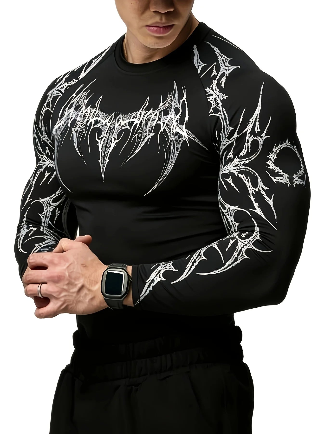 Men's Quick-dry Sports Shirt Running Fitness Long-sleeve T-shirt Men's Casual Athletic Shirt Training Muscle-defining Fit