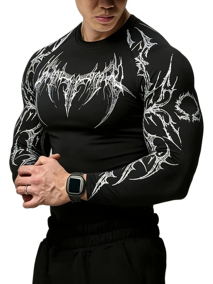 Men's Quick-dry Sports Shirt Running Fitness Long-sleeve T-shirt Men's Casual Athletic Shirt Training Muscle-defining Fit