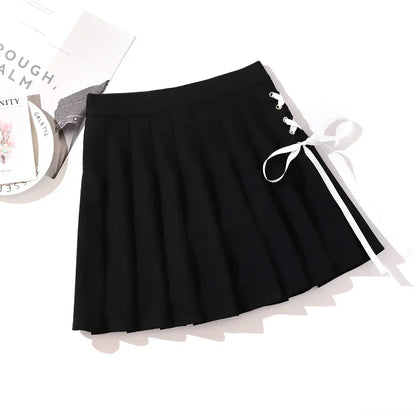 Women's Black Gothic Pleated Mini Skirt