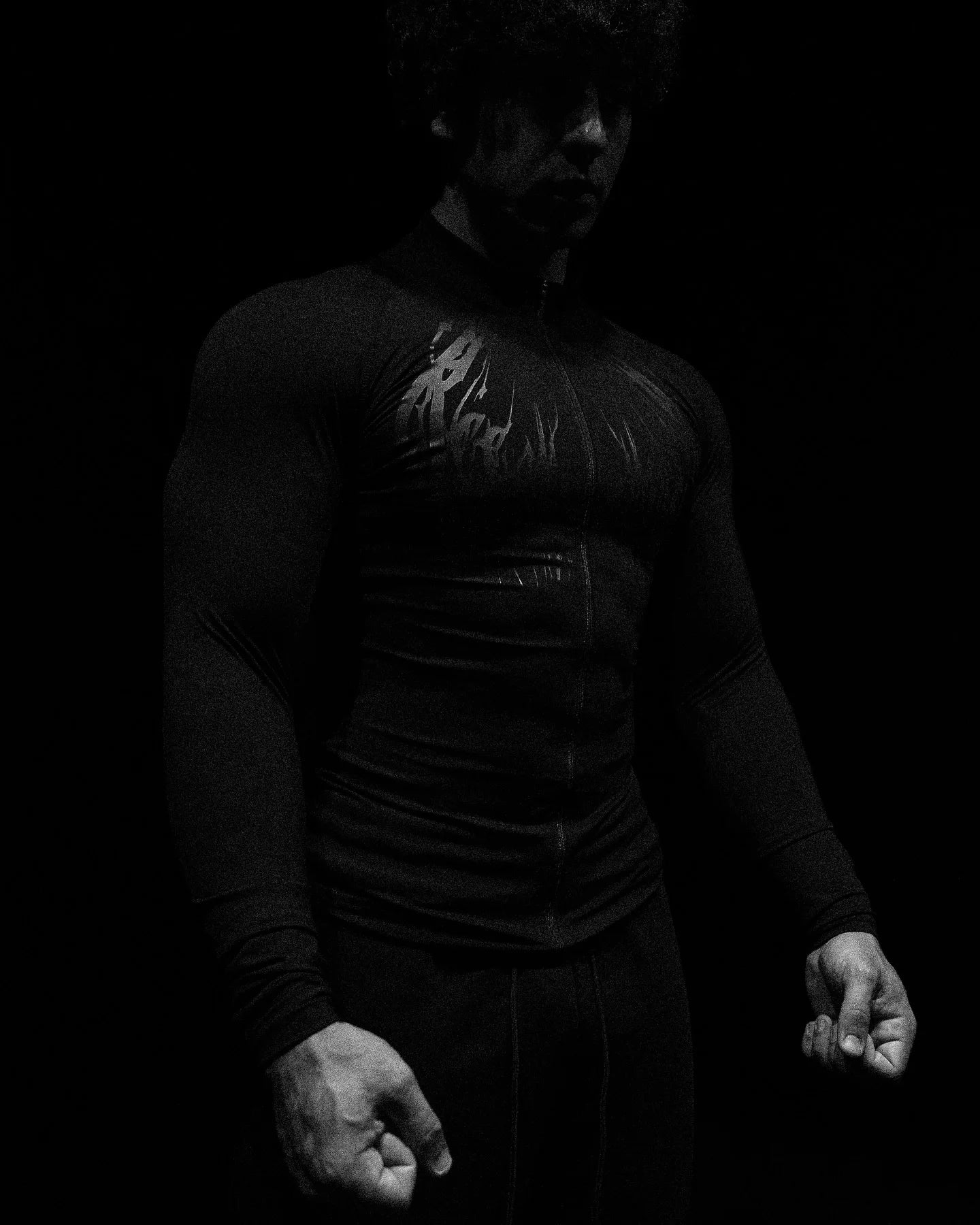 FULL ZIP Men's Gothic Compression Long Sleeve FULL ZIP Sports Shirt Workout Tops Gym Compression Breathable High Stretch