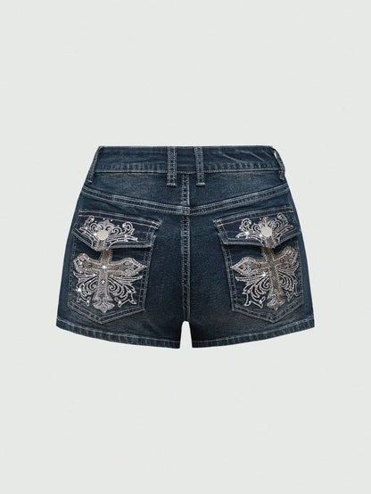 Women's Y2K Low-Rise Denim Shorts