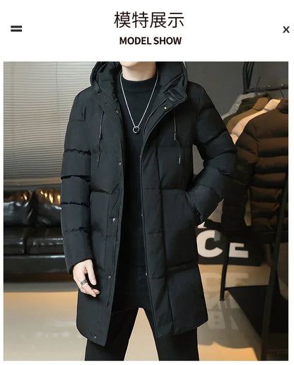Slim Fit Jackets New Winter Jackets For Men Hooded Casual Long Cotton Jackets Thicker Warm Parkas New Male Outwear Winter Coats