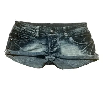 Street style British flag pattern women's shorts Y2k denim goth slim sexy fashionable and versatile low waist black denim shorts