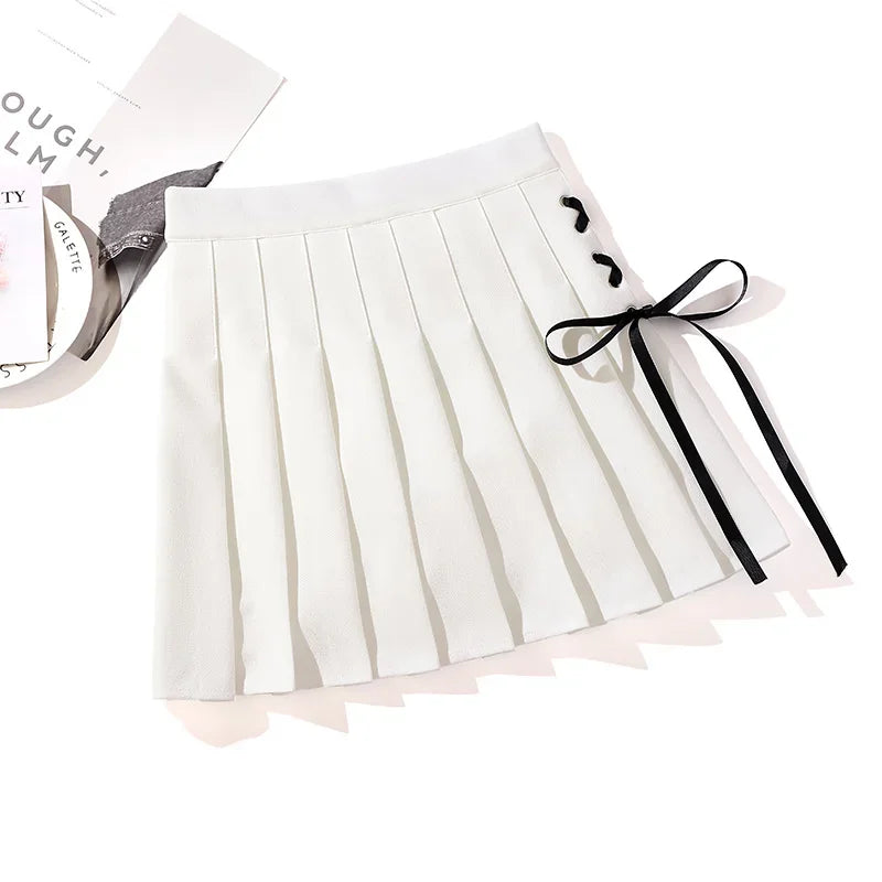 Women's Black Gothic Pleated Mini Skirt