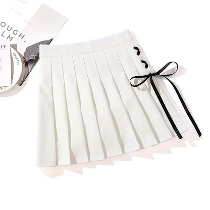 Women's Black Gothic Pleated Mini Skirt