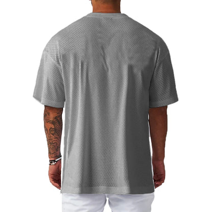 Apex Ritual – メンズオーバーサイズメッシュジムTシャツ – 速乾性トレーニング＆ランニングTシャツ