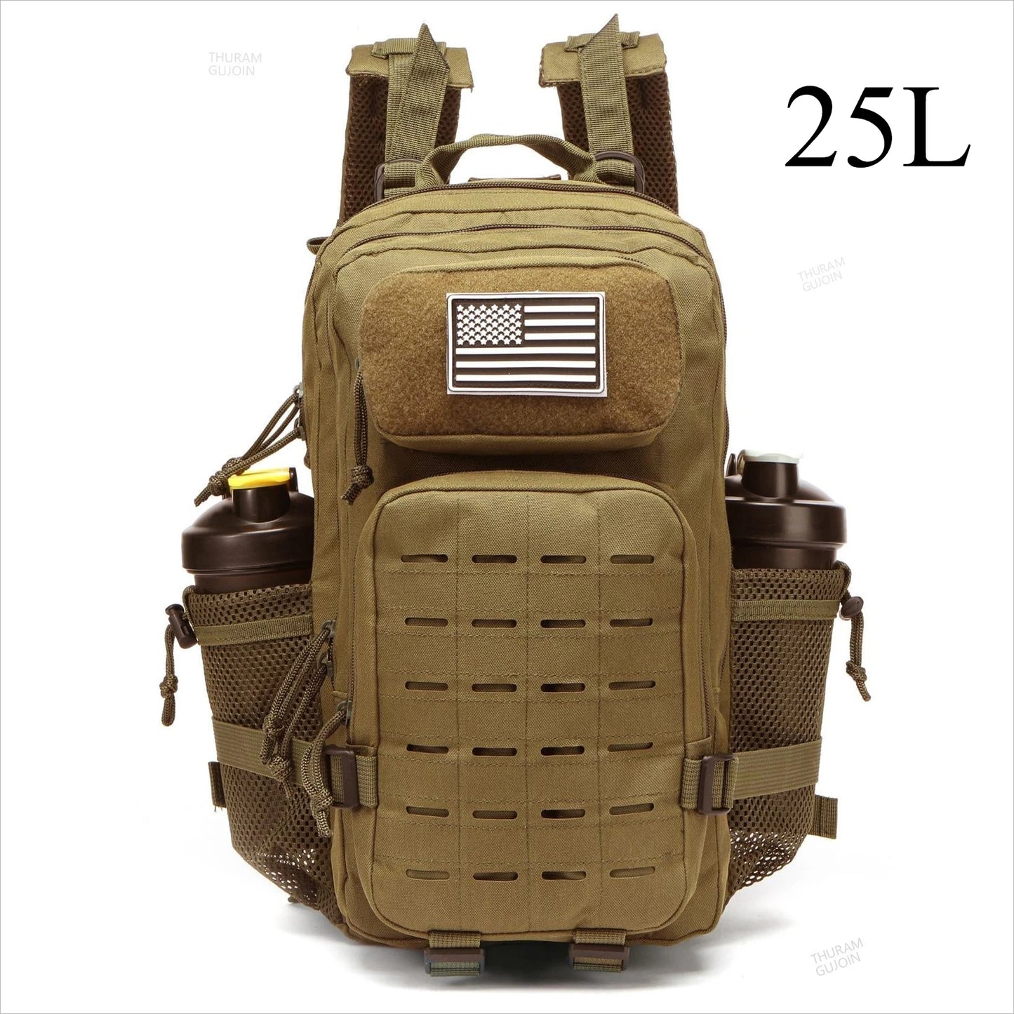 Apex Ritual – タクティカルMOLLEハンティングバックパック 25L/50L – EDC ジム＆アウトドアハイキングリュックサック ボトルホルダー付き