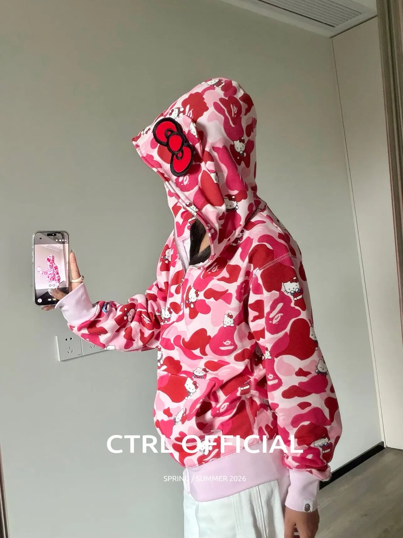 In  Stock  Anime Hello Kittys Hooded Jacket Girl Commuting Coat Jacket Kuromi Anime 3d Ears Hooded Cute Leopard Print Clothes
