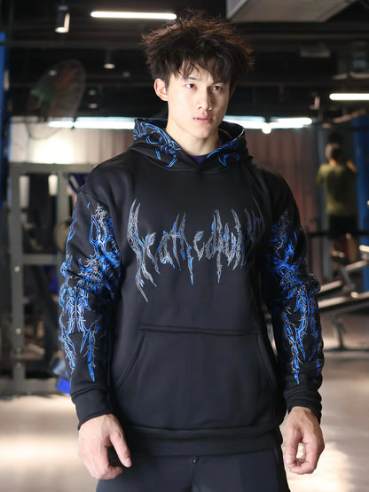 New Men's Fashion Hoodie for Spring/Fall | Street Style Color-Block Print Pullover | Comfortable Versatile with Pockets
