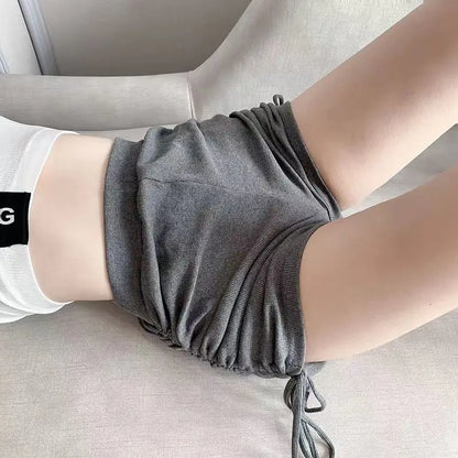 Summer Yoga Shorts Women Fitness Shorts Running Cycling Shorts Breathable Sports Edge Drawstring High Waist Workout Gym Shorts