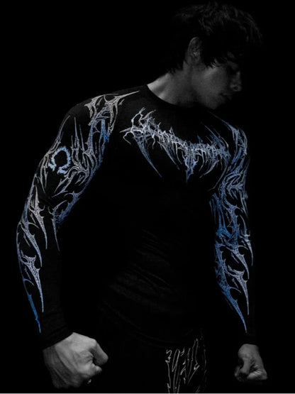 Breathedivinity High-Energy Men's Printed Training Fitness Long-Sleeved Shirt