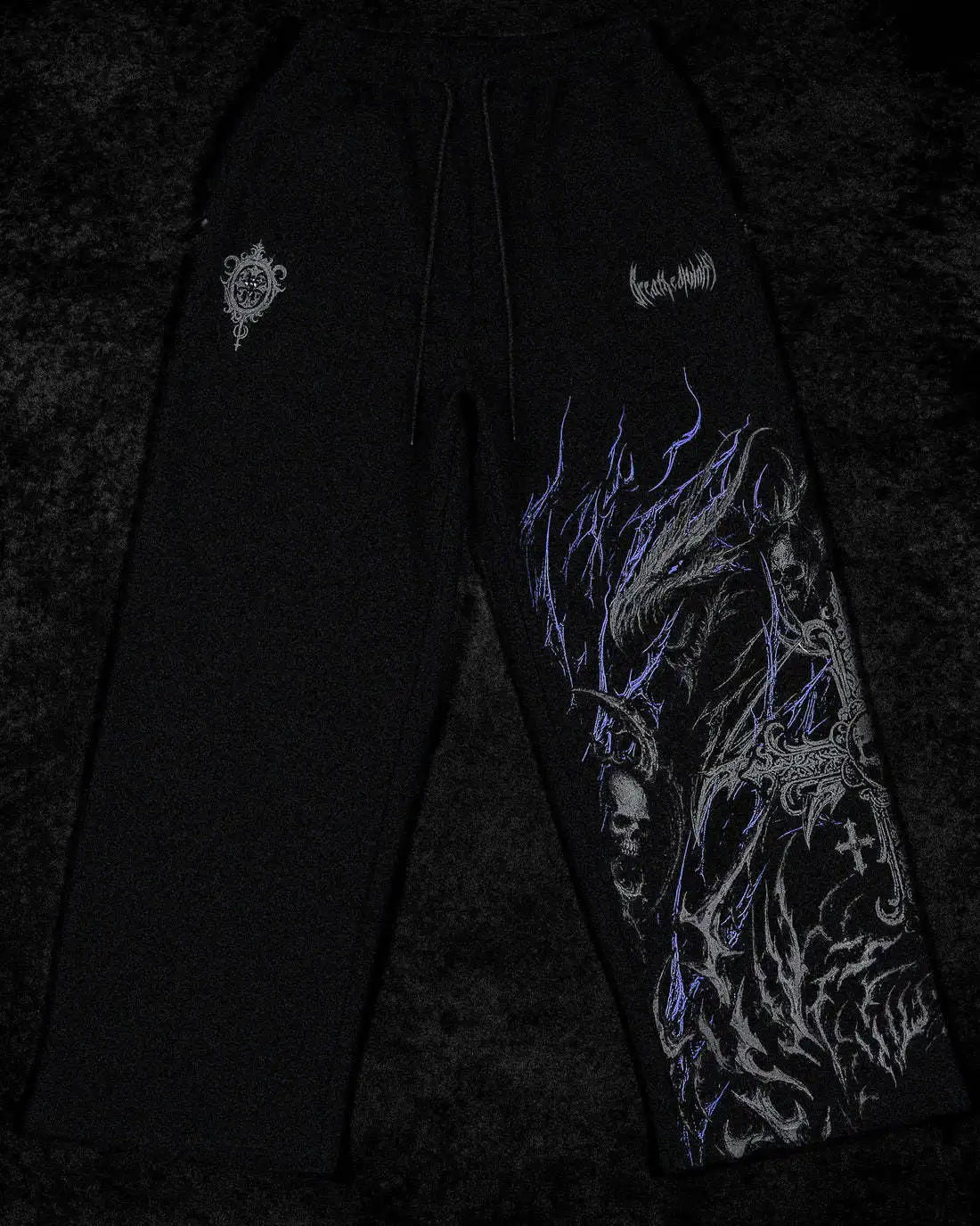 Breathedivinity American-style street workout casual loose-fit printed cotton long pants