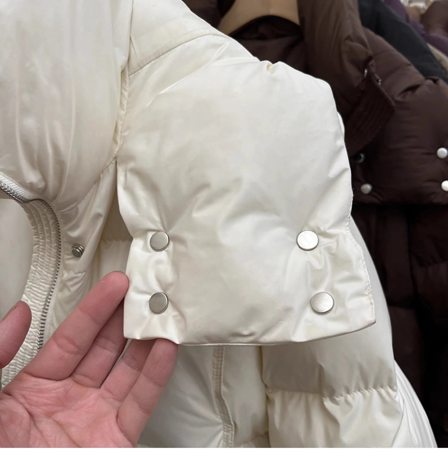 2024 Oversize Cotton Jaet Women's Loose Bread Sle ort Coat Small Design Sense Friend Matching Thiened Polyester Filling