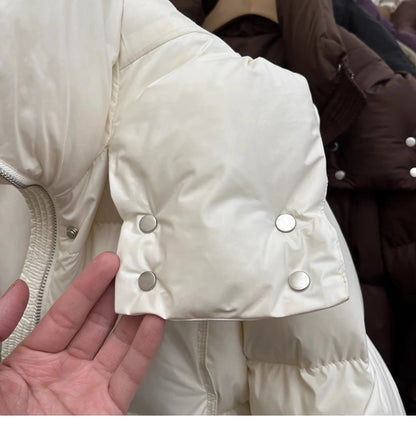 2024 Oversize Cotton Jaet Women's Loose Bread Sle ort Coat Small Design Sense Friend Matching Thiened Polyester Filling