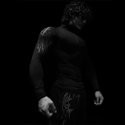 Dark Quick Drying Autumn And Winter Training Long Sleeved Men's Zipper Fitness Clothes, Sports Tight Fitting Clothes