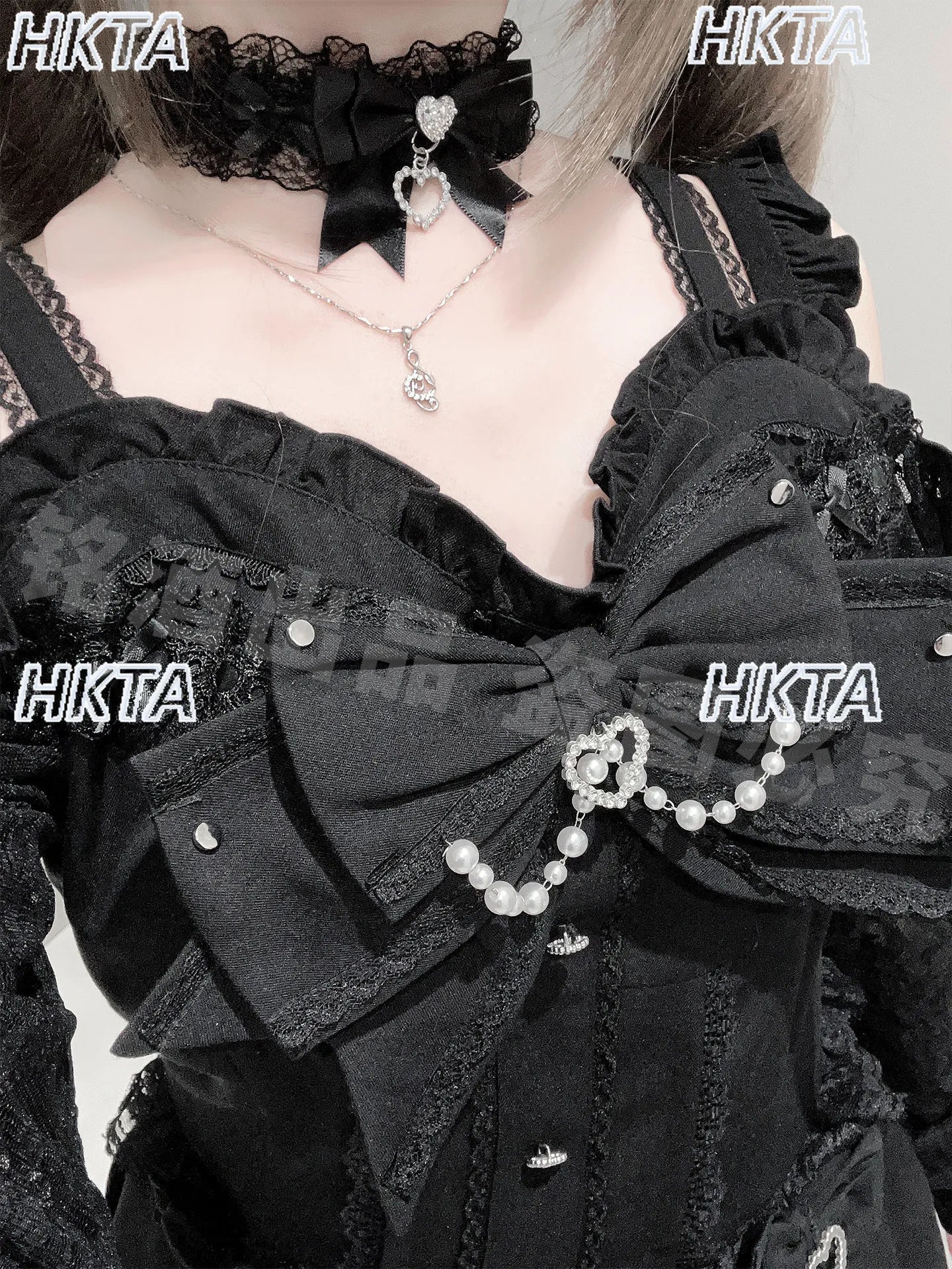 Women's Y2K Lace Bow Off-Shoulder Set