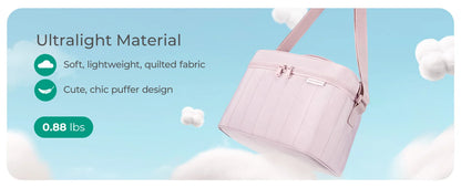 BAGSMART Lunch Box for Women Insulated Lunch Bag Cute Puffer Lunch Tote Bags Lightweight Quilted Reusable Cooler for Work School