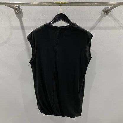 HKSH Summer Spring New Men's Tide Dark Sexy Double Layered V-neck Solid Sleeveless Tees Fashion Knit Tank Tops Chic Vest HK1399