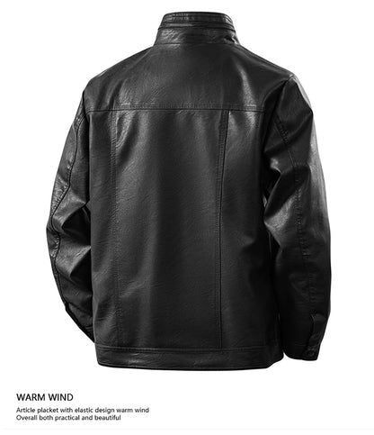 Plus Size 8XL 7XL New Leather Jacket for Men in Spring  Autumn Stand Up Collar Leather Jacket High-end Thin Casual Jacket