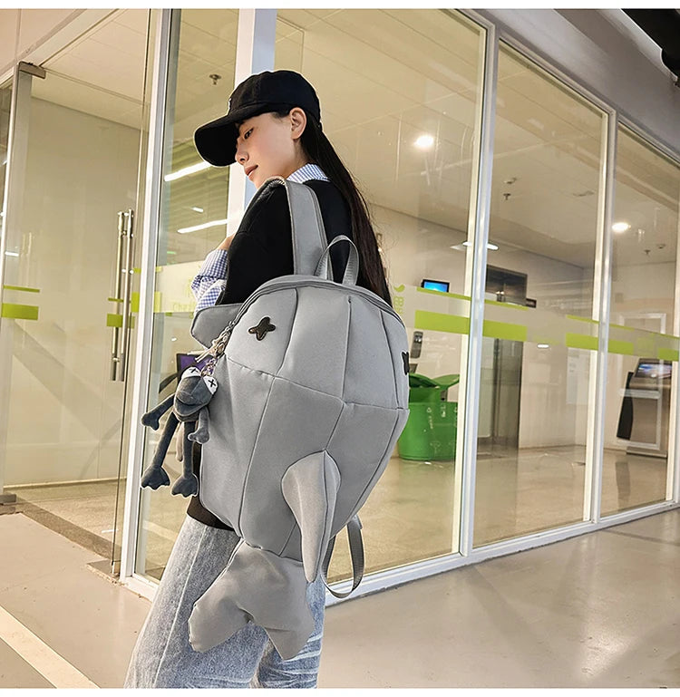 Whale Design Dual Shoulder Backpack Unisex Street Style Cycling Bag Fashionable Student Backpack for Men And Women