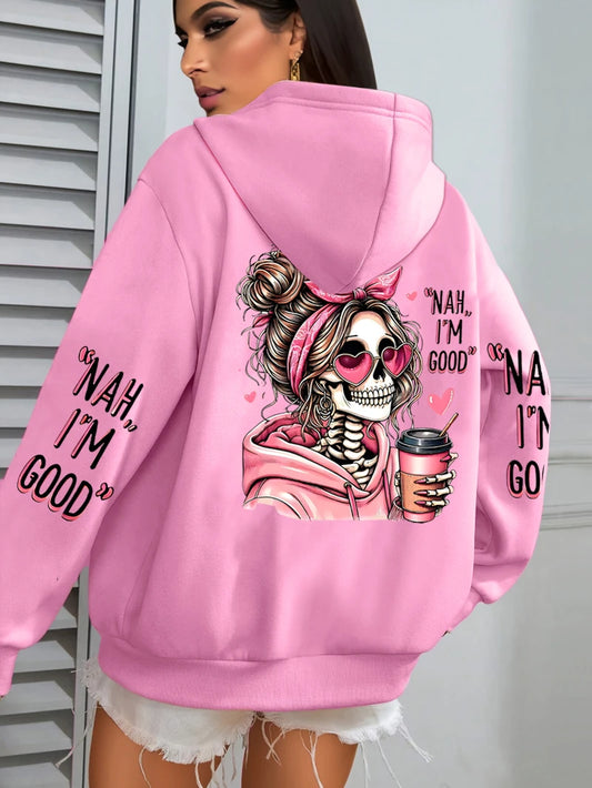 Apex Ritual Women's Graphic Hoodie – Loose-Fit Fleece Pullover