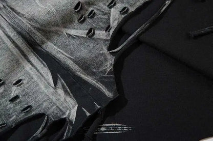 HKSH Summer New Trendy Dark Color Contrast O-Neck Short Sleeve T-shirts Men's Tide High Street Half Length Tees Tie-dyed HK0989