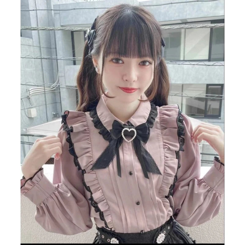 Women's Jirai Kei Lolita Long-Sleeve Blouse