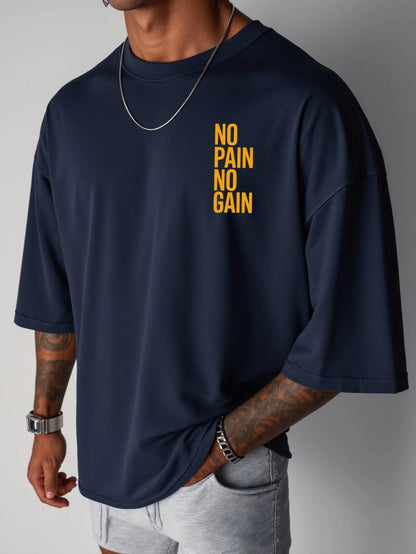 Apex Ritual – No Pain No Gain オーバーサイズジムTシャツ – メンズコットンストリートウェアスポーツTシャツ