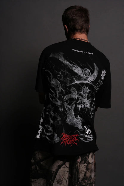 Men's Oversized Martial Arts Graphic Workout T-Shirt